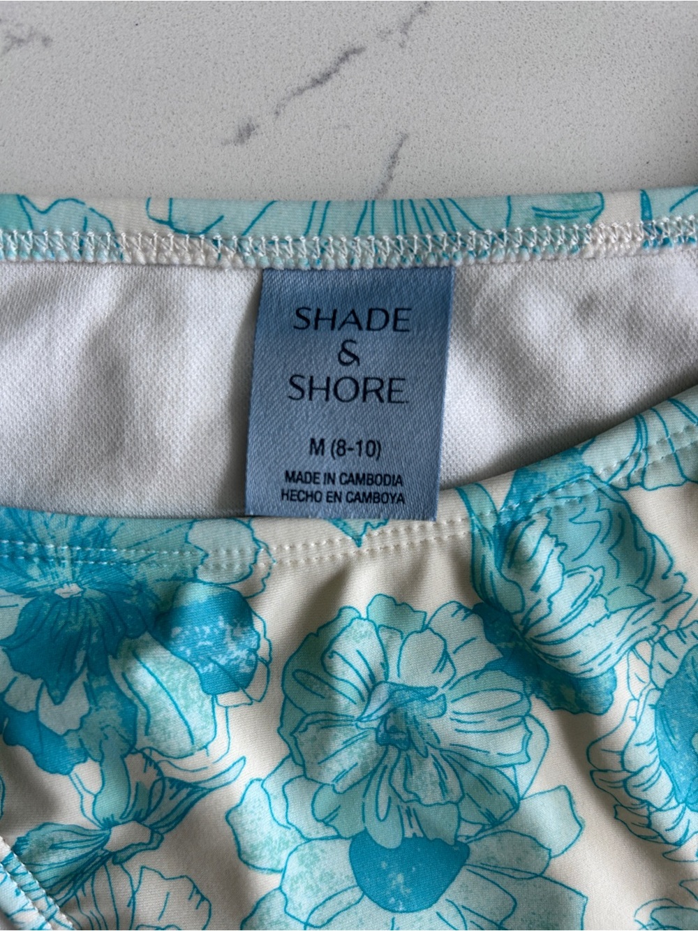 Shade & Shore Aqua Floral Women’s Two-Piece Swim Suit - Picture 8 of 10